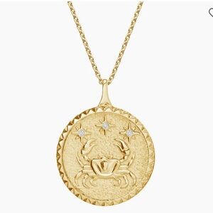 Brilliant Earth 
Cancer Zodiac Diamond Medallion Necklace in 14K Yellow Gold